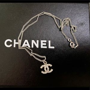 Chanel CC Logo Crystal Necklace